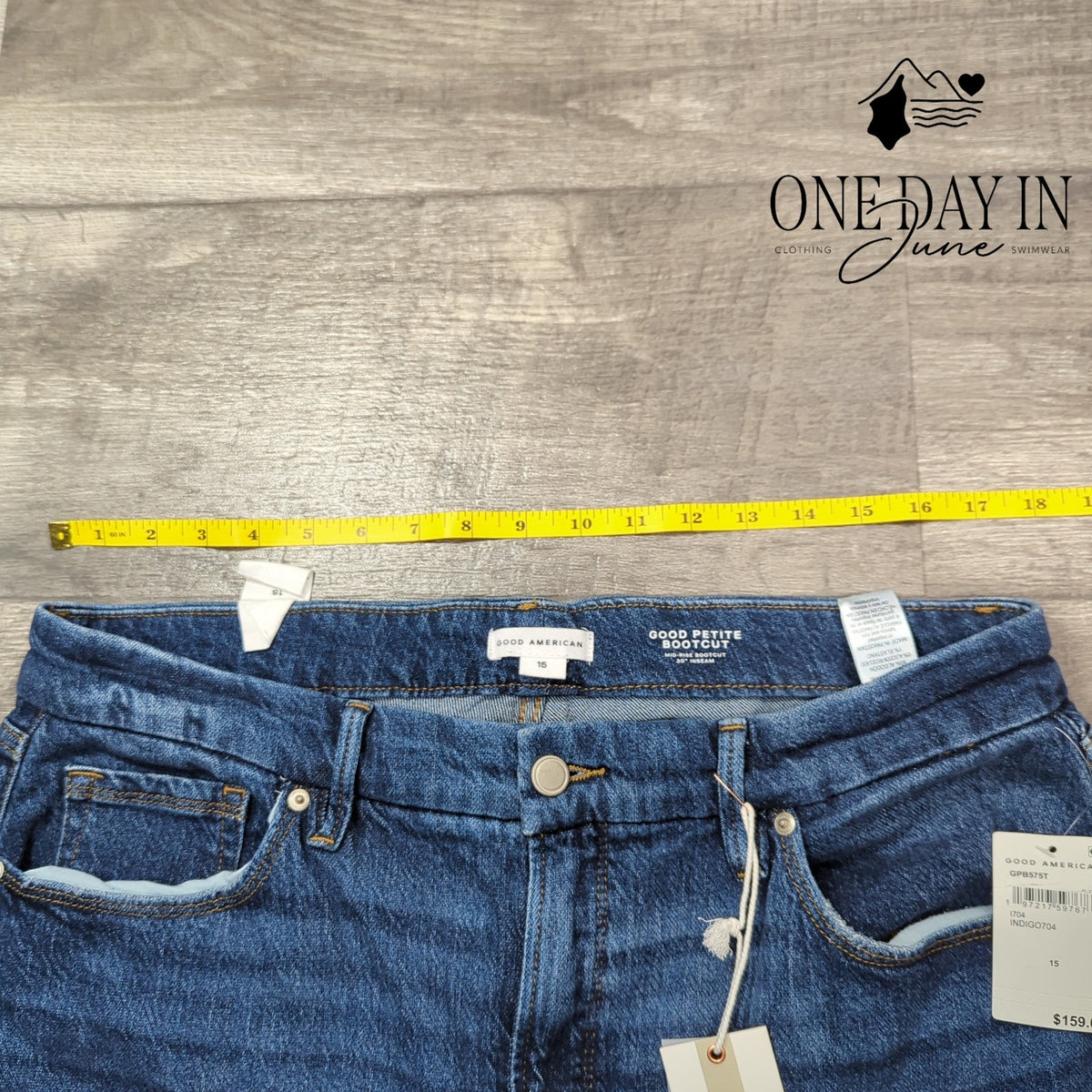 Good American Good Petite Bootcut Jeans Indigo704 NWT Size 15