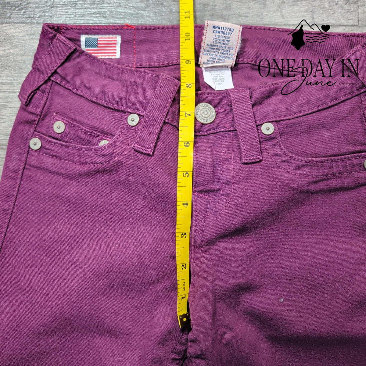 True Religion Tara Mid Rise Super Skinny Jeans Burgundy Purple NWT Size 00 (23)