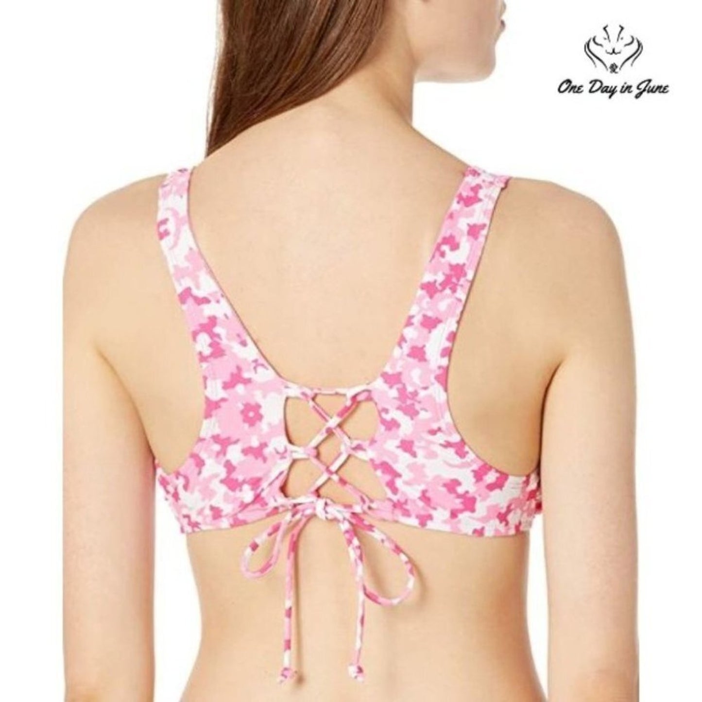 Cyn Luca Tall Triangle with Lace Back Bikini Top Swimsuit Size M