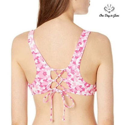 Cyn Luca Tall Triangle with Lace Back Bikini Top Swimsuit Size M