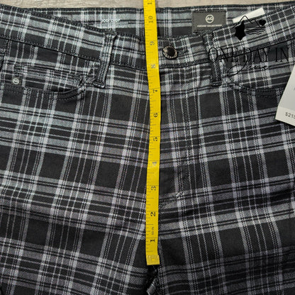 AG Adriano Goldschmied Jodi Crop Jeans Black Gray Plaid NWT Size 2 (26)