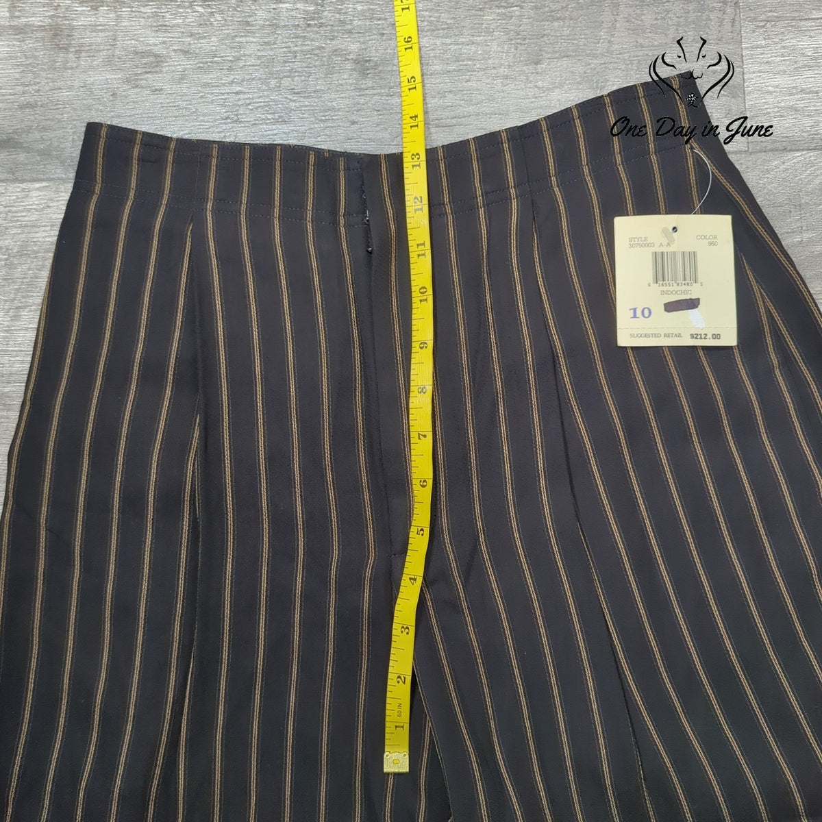 Dana Buchman Indochic Straight Leg Striped Dress Pants Black Brown NWT Size 10