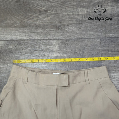 Topshop Straight Leg Tailored Dress Pants Beige Tan Trousers Size 10