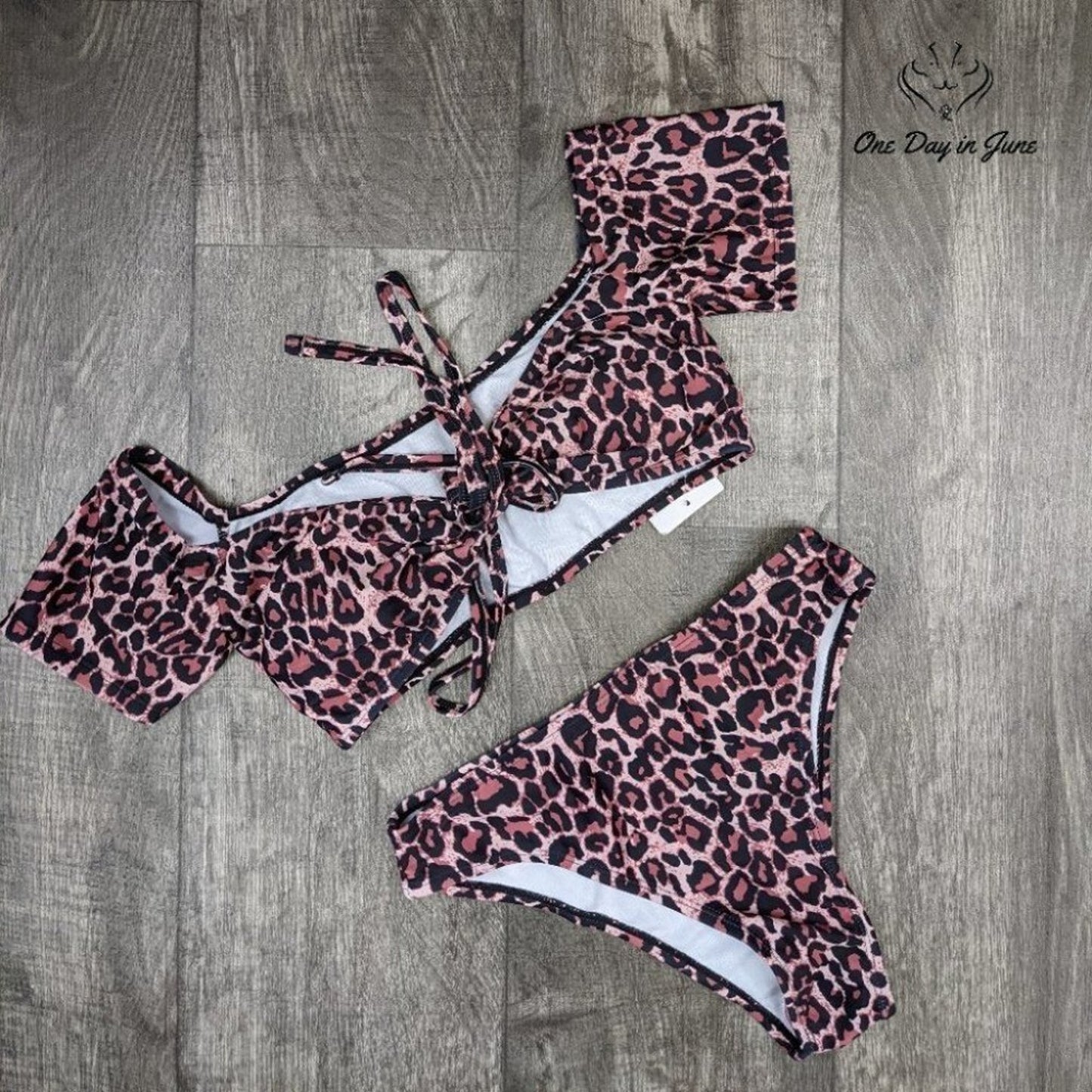 Prettygarden Crop Off Shoulder Bikini Swimsuit Size M