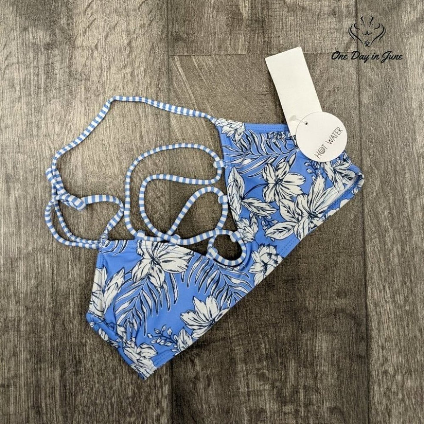 Hot Water Ocean Breeze Bralette Bikini Top Swimsuit Size L