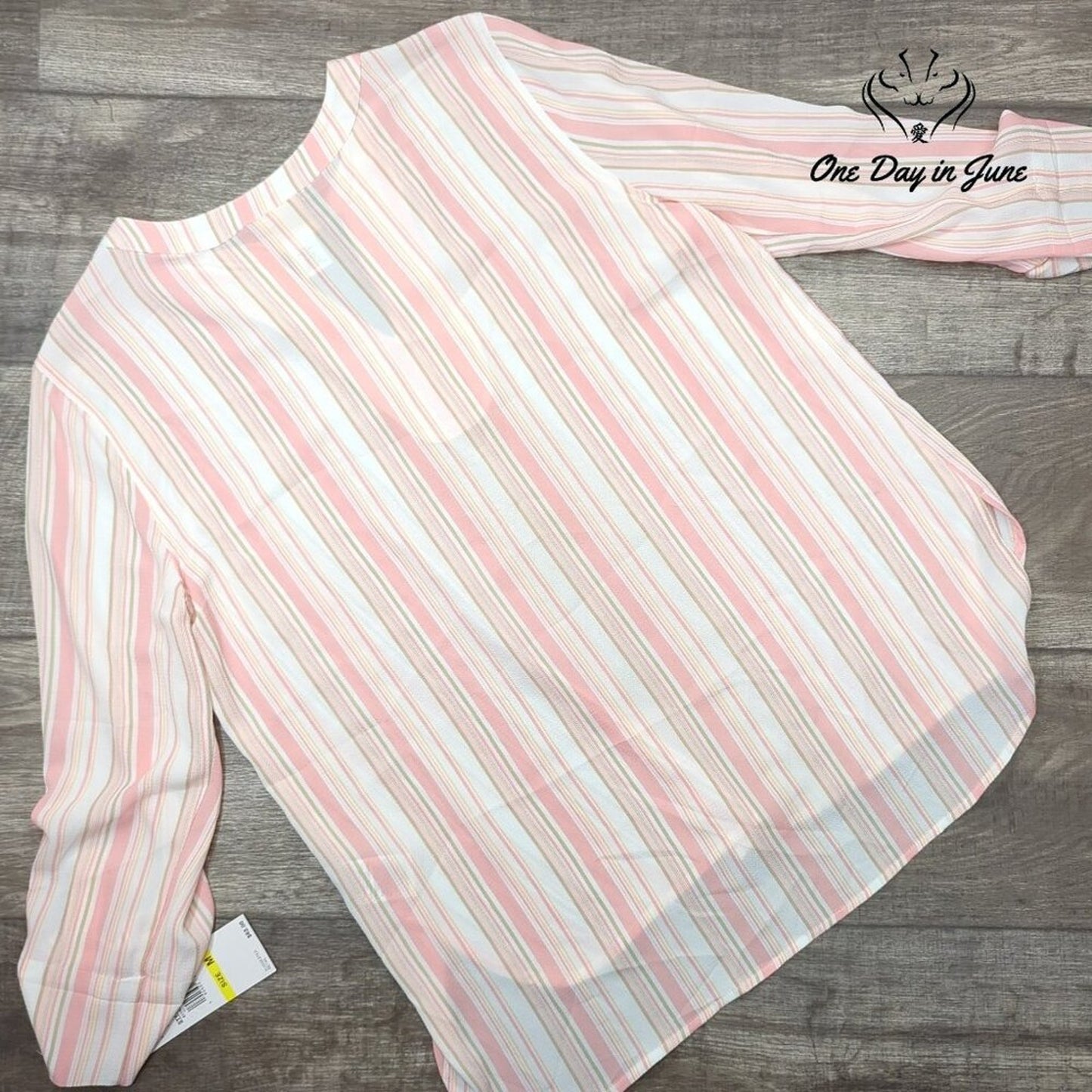 Ruby Rd Make Me Blush Long Sleeve V Neck Top Size M