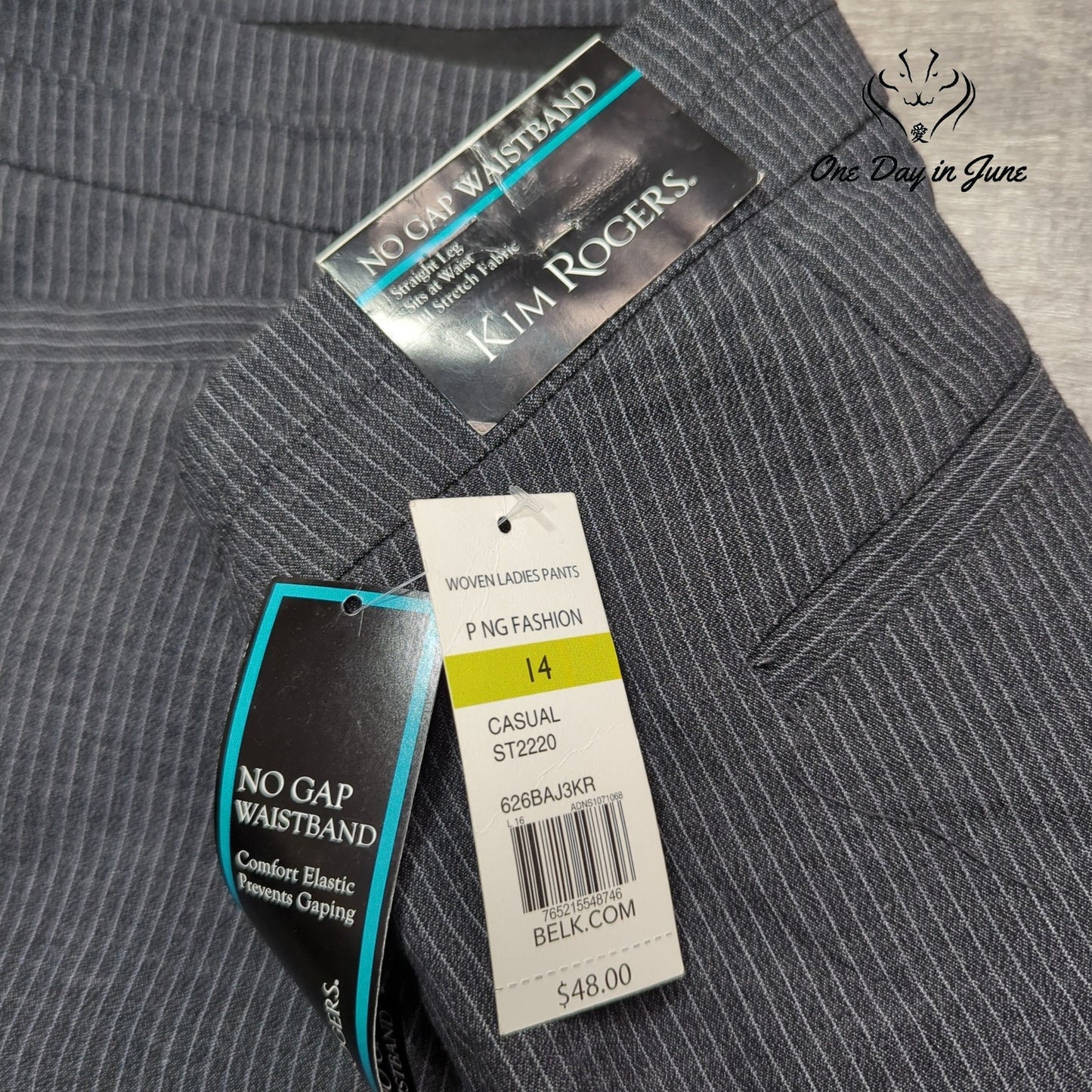 Kim Rogers Pin Stripe Straight Leg Dress Pants Size 14