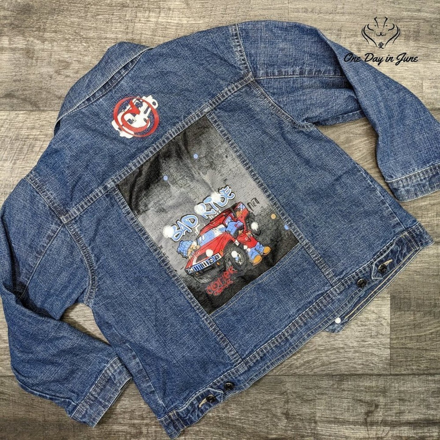 Cotler Painted Bad Ride Denim Jacket Size 7