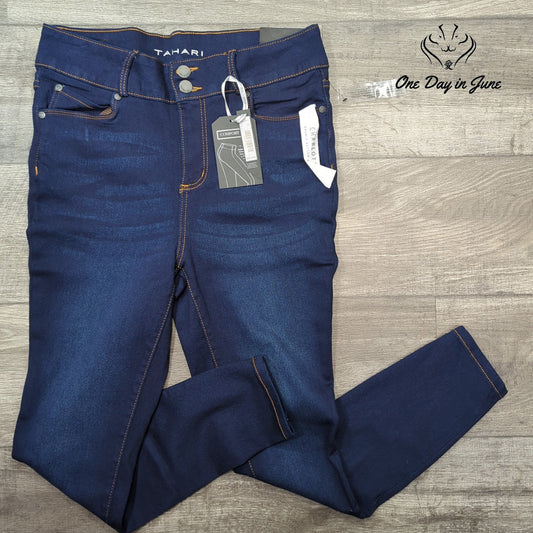 Tahari Plus Size Charlotte Double Button Skinny Jeans Size 14W