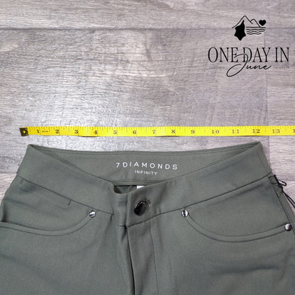 7 Diamonds Infinity Straight Leg Pants Army Green NWT Size 0 (25)
