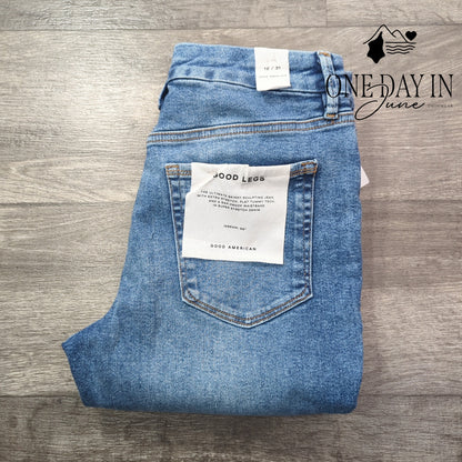 Good American Good Legs Skinny Jeans Distressed Indigo NWT Size 12