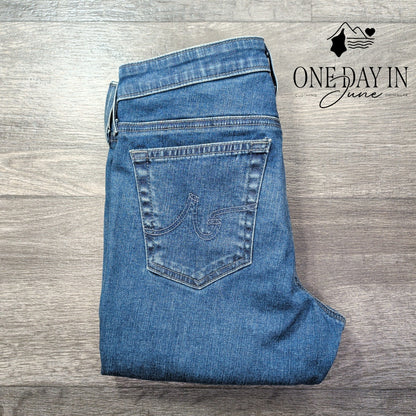 AG Adriano Goldschmied Straight Leg Jeans Medium Blue Wash NWT Size 4 (27)