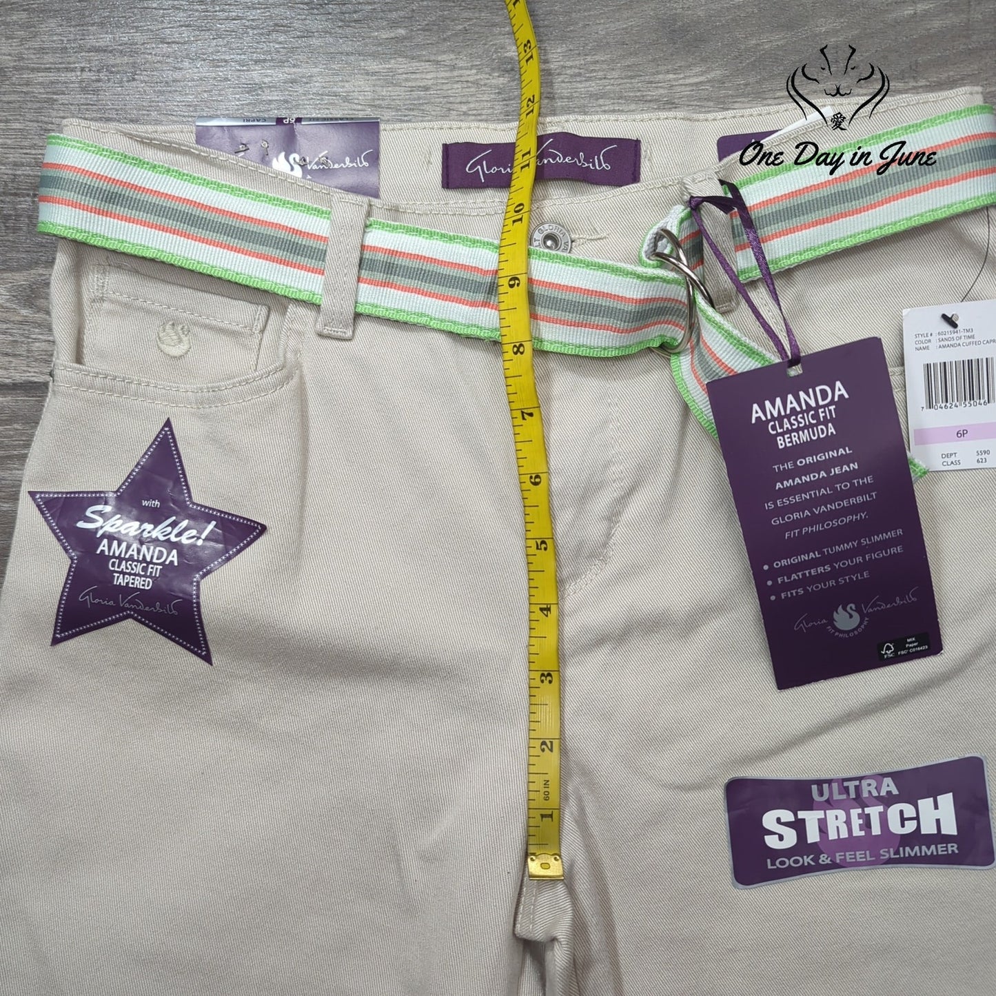 Gloria Vanderbilt Petite Amanda Classic Fit Bermuda Shorts Size 6P