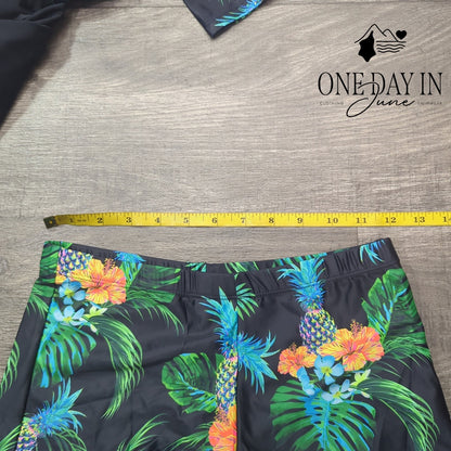 Daci Long Sleeve Rashguard Tankini Swimsuit Size S