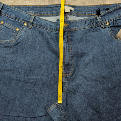 Woman Within Petite Straight Leg Stretch Jeans Petite Dark NWT Size 22W Petite