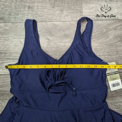 Shekini Skirted One Piece Swimdress Size M