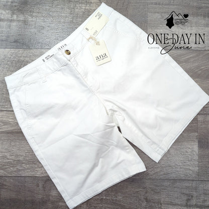 A.n.a Mid Rise Twill Bermuda Shorts Size 8