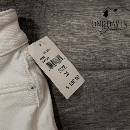 DL1961 Mara Ankle Jeans Oakley White Mid Rise Instasculpt Straight NWT Size 2