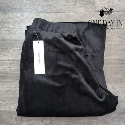 Calvin Klein Velour Wide Leg Pull On Pants Size S