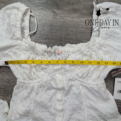 Free People Long Sleeve Crop Knit Top Size M