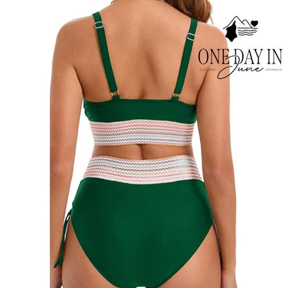Blooming Jelly High Waist Drawstring Bikini Swimsuit Size XL