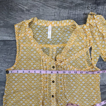 Xhilaration Sheer  Button Down Blouse Asymetrical Hem Size S