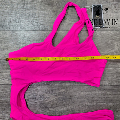 SherryDC One Shoulder Cut Out Thong One Piece Swimsuit Size M