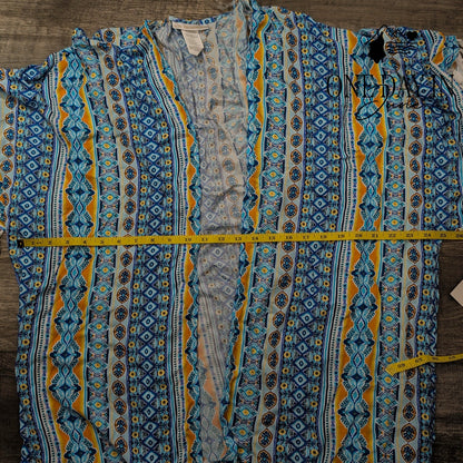 La Blanca Scarf City Kimono Swim Cover Up Blue Tassel Resortwear NWT Size OS