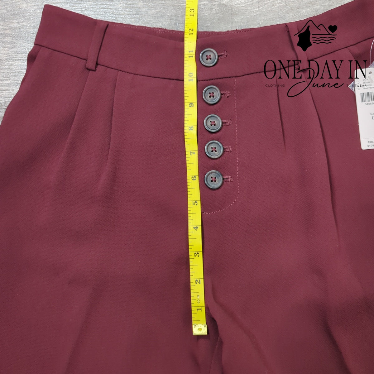 Anthropologie Sasha High Rise Pleated Ankle Pants Burgundy Button Fly NWT Size 0