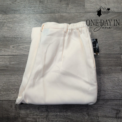 Sag Harbor Softest Touch High Rise Dress Pants Vanilla Cream NWT Size 14