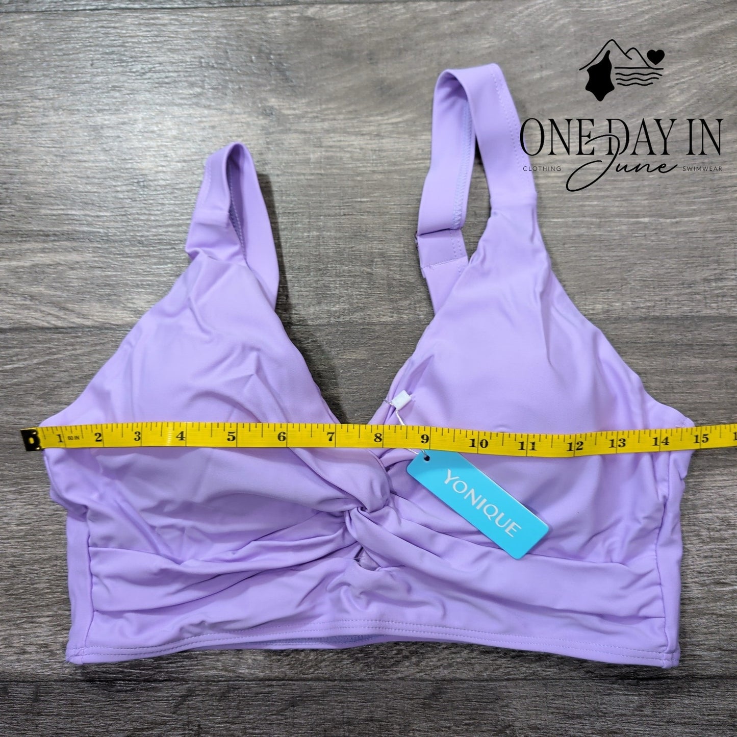 Yonique Twist Front Adjustable Strap Bikini Top Size M