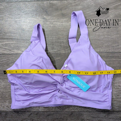 Yonique Twist Front Adjustable Strap Bikini Top Size M