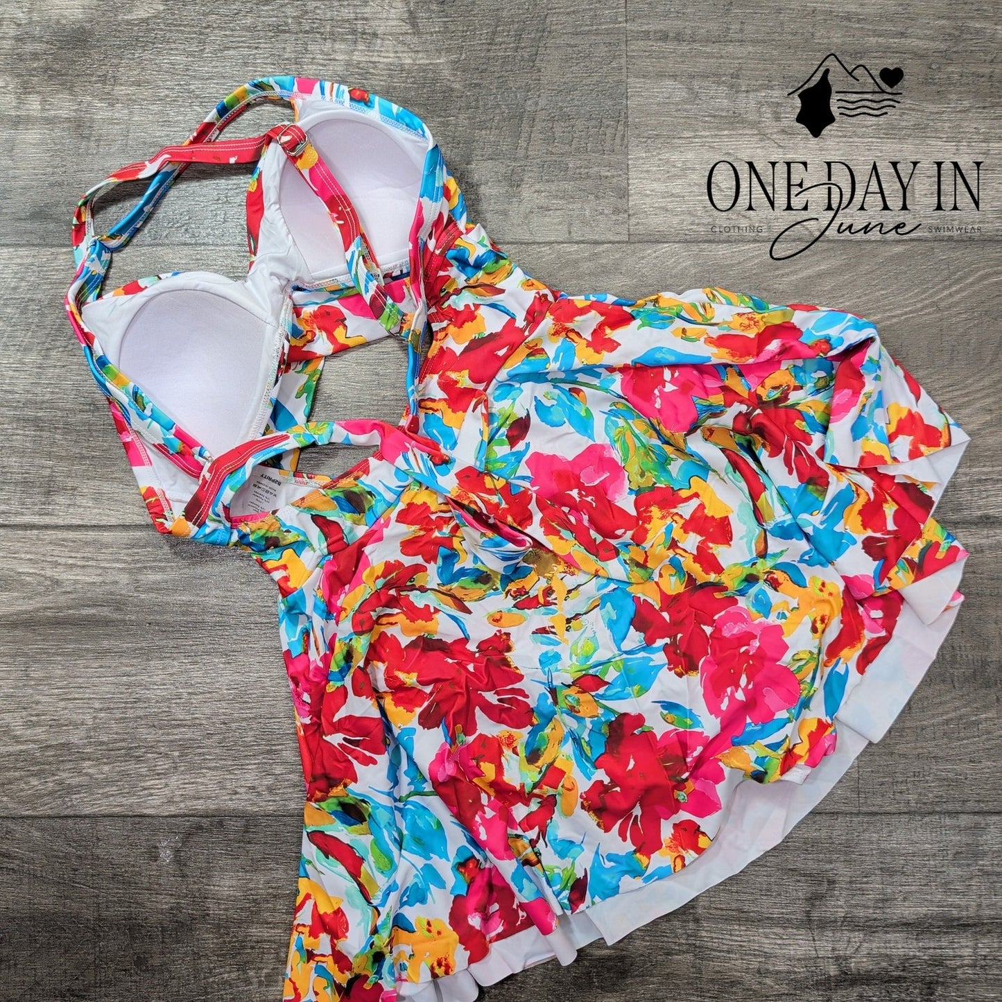 B2Prity Cross Front Cut Out Tie Back One Piece Swimsuit Size S
