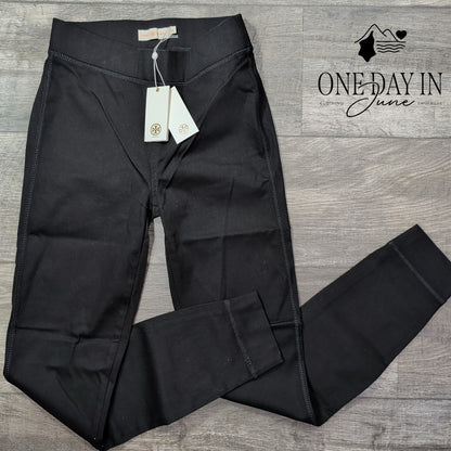 Tory Burch Pull On Skinny Pants Black Stretch Leggings NWT Size 2 (26)
