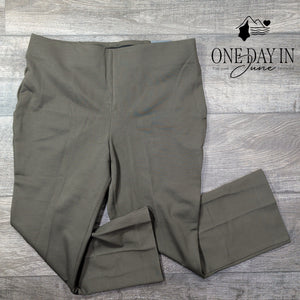 Talbots Petite Montauk High Rise Flare Ankle Pants Olive NWT Size 12P
