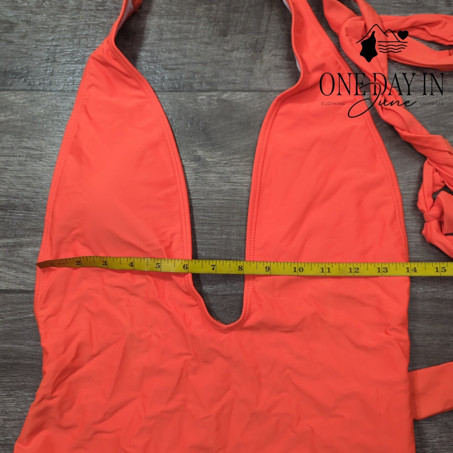 CharmLeaks Deep V Tie Wrap One Piece Swimsuit Size L