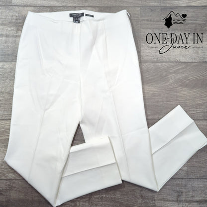 Lafayette 148 Lexington Ankle Pants White Cotton Stretch NWT $278 Size 2