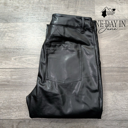 David Lerner Split Hem Faux Leather Pants Size S