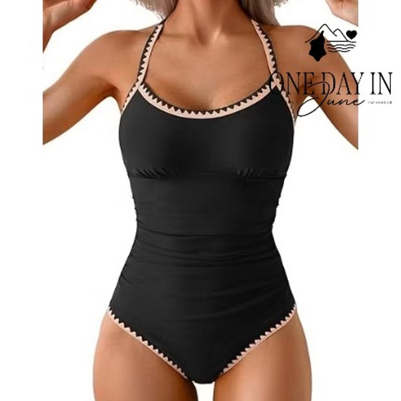 Eomenie Tie Back One Piece Swimsuit Size M