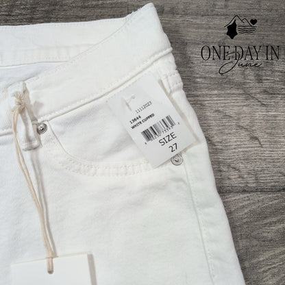 DL1961 Thea Boyfriend Jeans White Cuffed Relaxed Tapered NWT Size 4 (27)