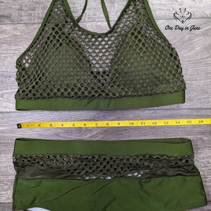 Floerns Fishnet High Waist Bikini Swimsuit Size 0XL