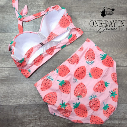 CharmLeaks Halter Molded Cup High Waisted Bikini Size 2XL