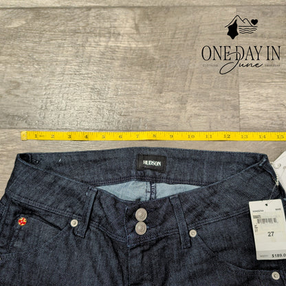 Hudson Collin Skinny Jeans Mare Dark Wash Flap Pocket NWT $189 Size 4 (27)