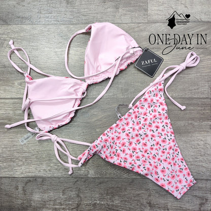 Zaful Triangle Tie Side Bikini Swimsuit Size M