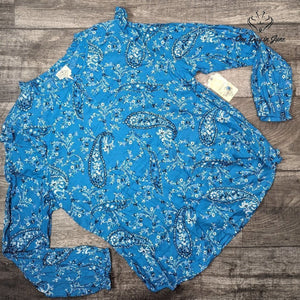 St. John's Bay High Neck Long Sleeve Blouse Size XL