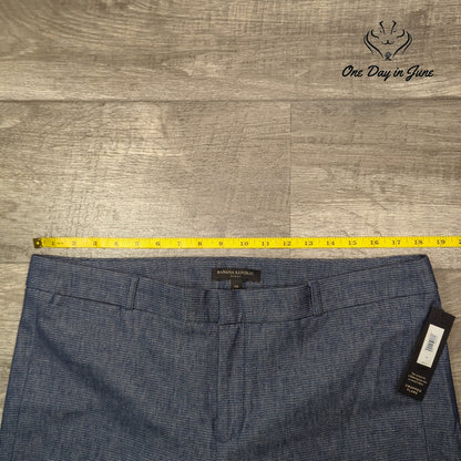 Banana Republic Sloan Fit Cropped Flare Pants Blue Stretch NWT Size 14