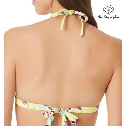 Sugar Beach Floral Triangle Bikini Top Size L