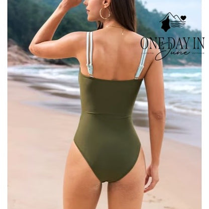 Eomenie Cut Out Tiered One Piece Swimsuit Size M
