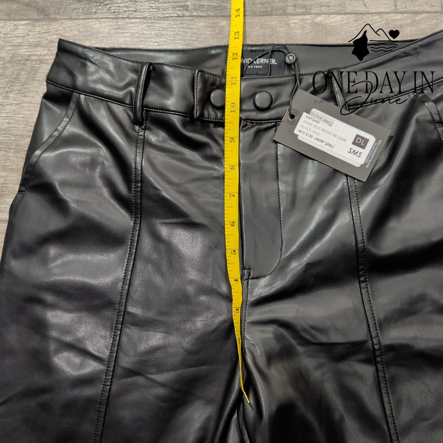 David Lerner Split Hem Faux Leather Pants Size S
