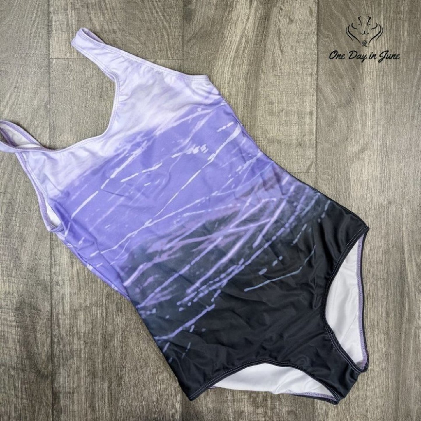 Aleumdr Color Block Print One Piece Swimsuit Size M